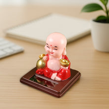 Solar Power Moving Head Buddha Statue Car Ornament (1 Pc / Mix Color)