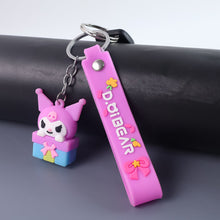 Cute Cartoon Silicone 3D Key Chain with Metal Hook & Strap (Pack of 1)