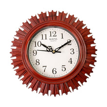 Wooden Look Round Wall Clock - Battery Operated, Easy-to-Read, Plastic Design for Home/Office